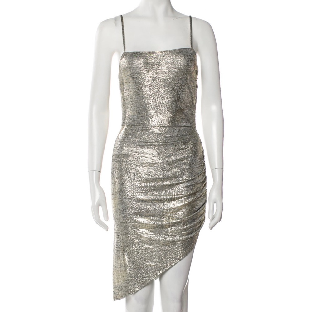 Reformation Metallic Asymmetrical Dress